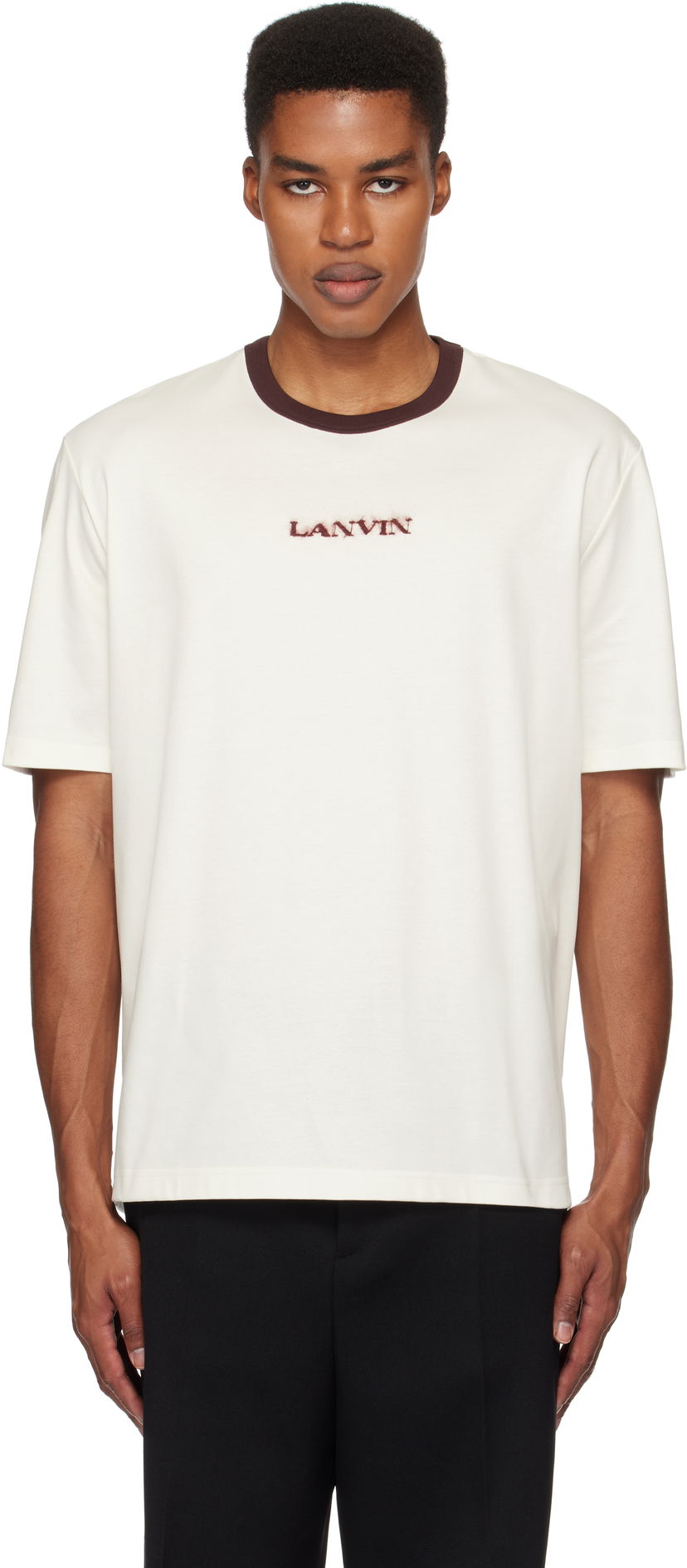 T-shirt LANVIN Lanvin Mohair Logo T-Shirt Hvid | RM-TS0032-J154-H24