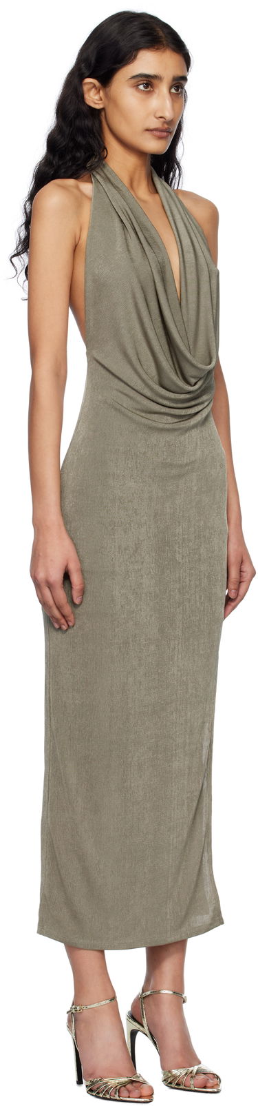 Kjole MISBHV MISBHV Cowl Neck Maxi Dress Grøn | 250W830, 1