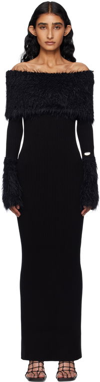 Jean Paul Gaultier Ribbed Off-The-Shoulder Maxi Dress