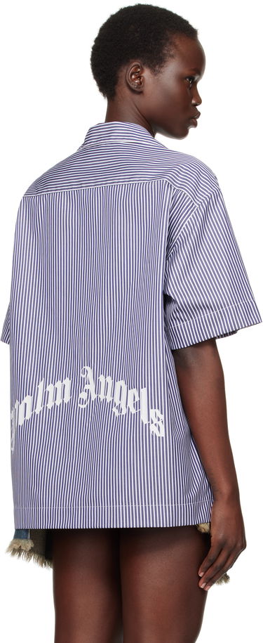 Skjorte Palm Angels Striped Shirt Blå | PWGG005S25FAB0014603, 2