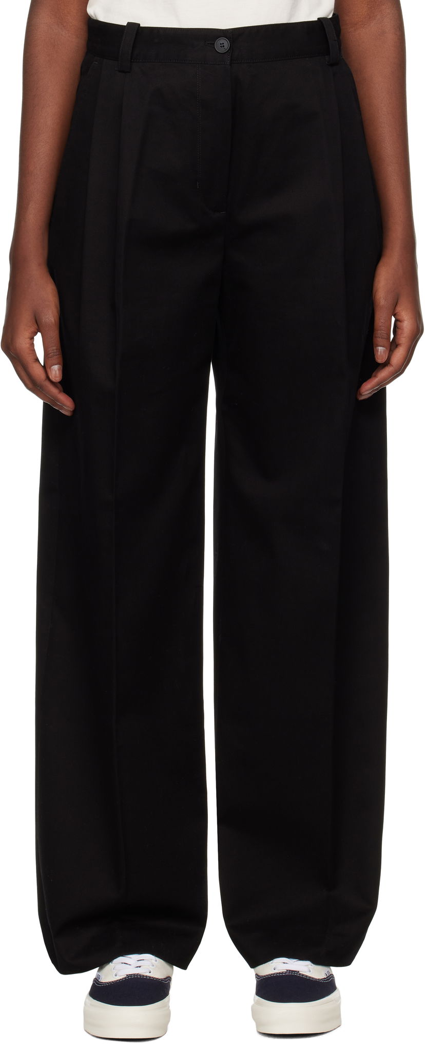 Bukser MAISON KITSUNÉ Double Pleated Trousers Sort | NW01110WW0122