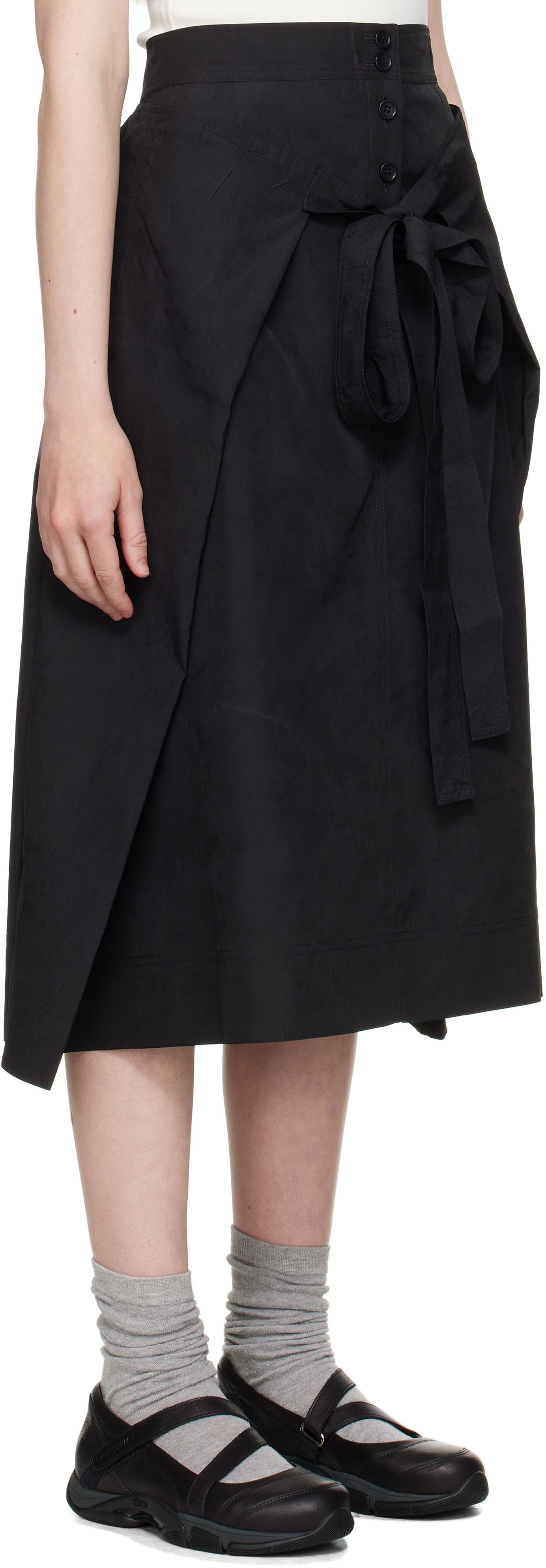 Nederdel YMC YMC George Midi Wrap Skirt Sort | Q3YAA, 1