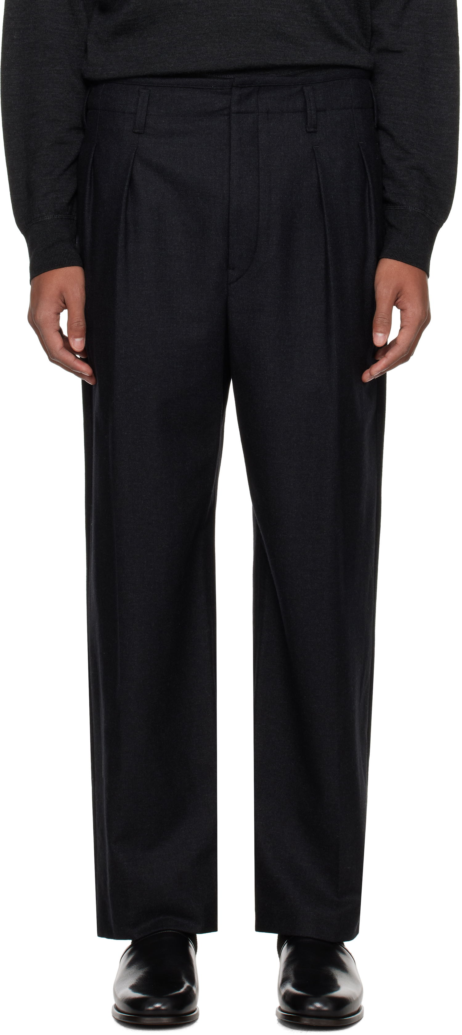 Bukser LEMAIRE Lemaire Pleated Trousers Sort | PA1130 LF1158, 0