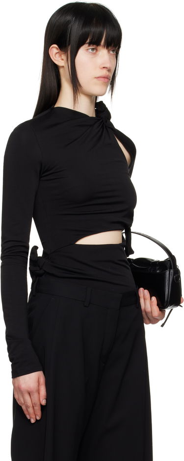 T-shirt Acne Studios Acne Studios Knotted Cutout Long Sleeve Top Sort | AL0453-, 1