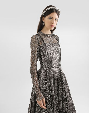 Kjole Dolce & Gabbana Lamé Lace Dress Collection Metalisk | F6TJOTILMCFS0998, 3