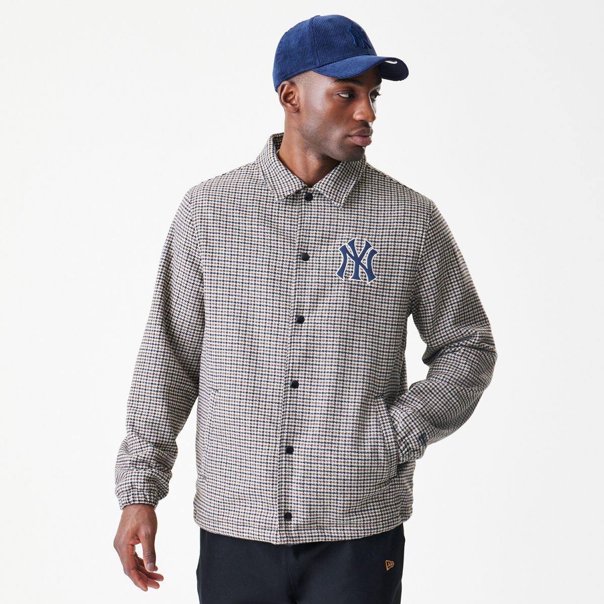 Jakke New Era MLB NY Yankees Check Coach Jacket Flerfarvet | 60758728, 1