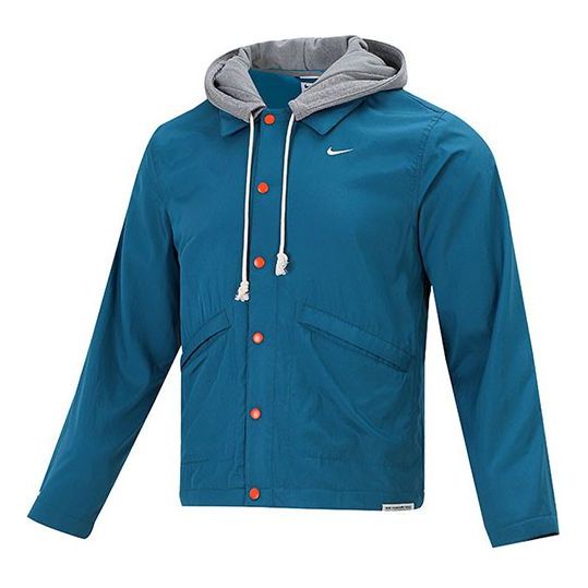Vindjakke Nike Therma-FIT Standard Issue Fleece Lined Coach Jacket Blå | DA6858-404