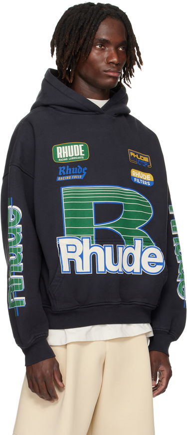 Sweatshirt Rhude Rhude Roadway Racing Hoodie Sort | RHPF25HO08012, 1