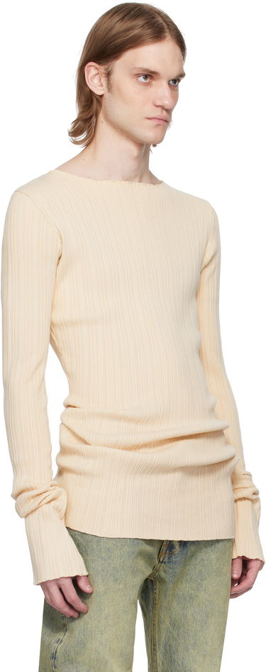 Sweater Entire Studios Entire Studios Arches Ribbed Knit Sweater Beige | ES2716BU, 4
