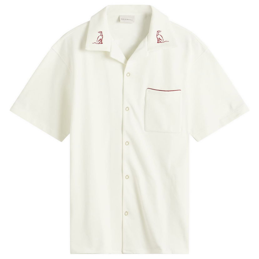 Skjorte Drôle de Monsieur Drôle de Monsieur Stitched Stripe Shirt Hvid | G-SH223-CO162-OW