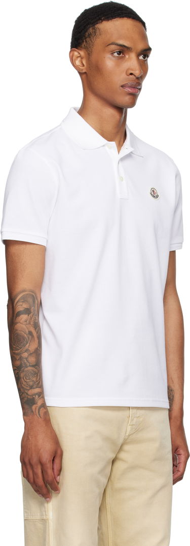 Polo skjorte Moncler Moncler Logo Patch Cotton Piquet Polo Hvid | K20918A0001484556, 1