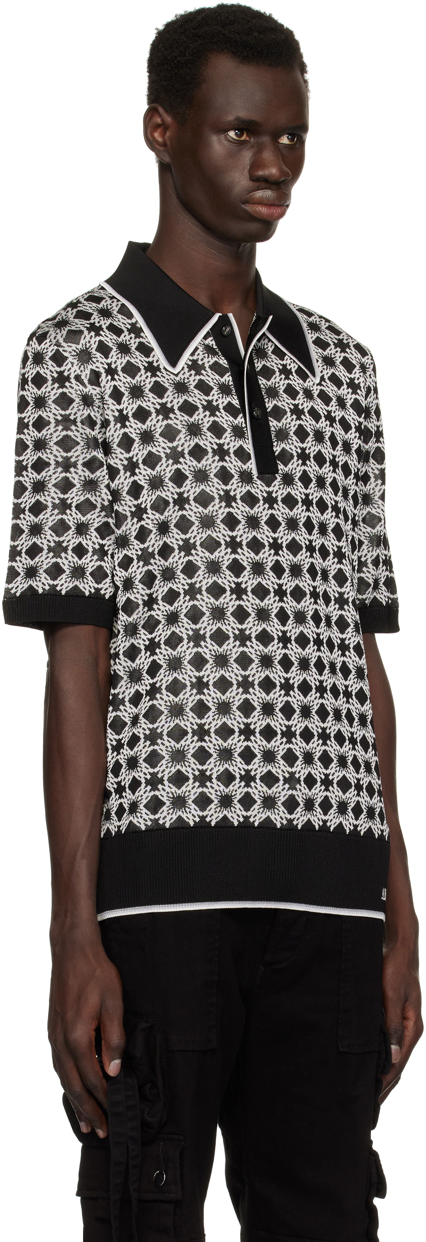 Polo skjorte AMIRI Amiri MA Quad Polo Sort | AMKNPO1058, 1