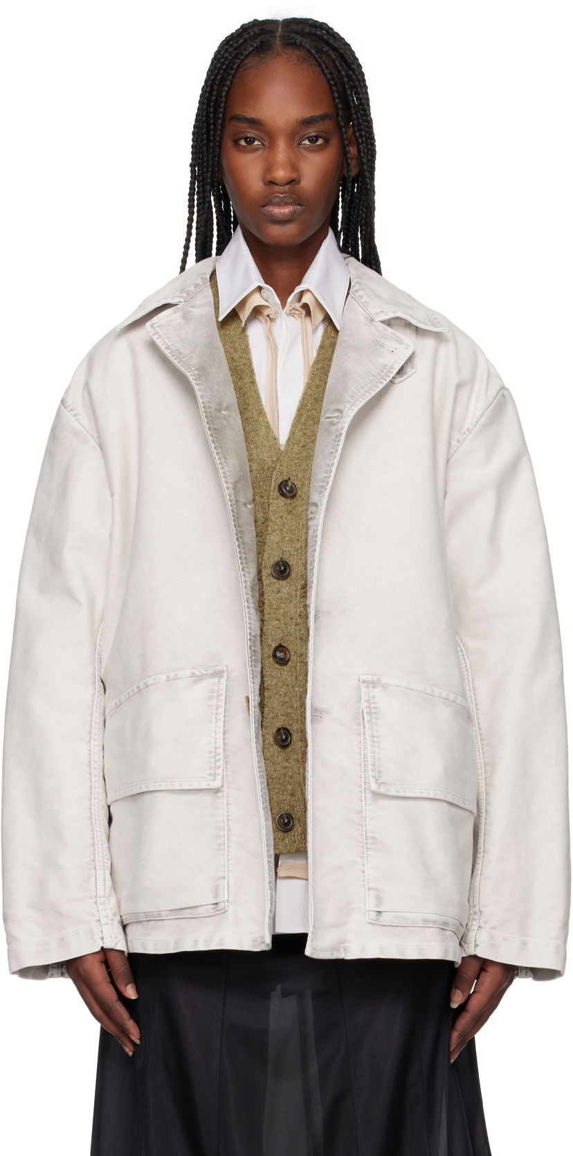 Jakke Maison Margiela Maison Margiela Sports Jacket Hvid | S50AM0638 S76543