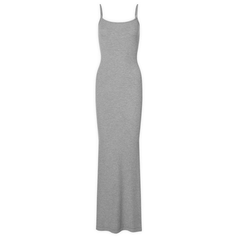 Kjole SKIMS Soft Lounge Long Slip Dress Grå | AP-DRS-0596-HG