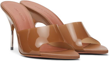 Tilbehør Amina Muaddi Amina Muaddi Bianca Glass Slipper 95 Mules Brun | BIANCA GLASS SLIPPER 95, 3
