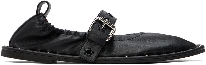 Sneakers og sko Stella McCartney Stella McCartney Star-Studded Ballerina Flats Sort | 810429W1IL0, 0