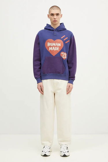 Sweatshirt Human Made Colorblock Hoodie With Print Lilla | HM28CS023, 4