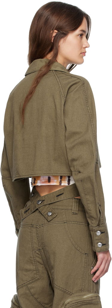 Jakke Eckhaus Latta Eckhaus Latta Ellipse Cropped Denim Jacket Grøn | 1121A-EL-PF25-E -, 2