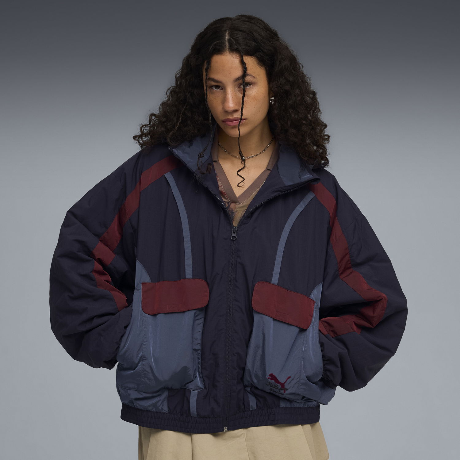 Puffer jakke Puma KIDSUPER Studio Lightweight Padded Jacket Mørkeblå | 633054_16, 0