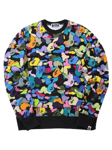 Sweater BAPE Multi Camo Crewneck Sort | 1G80 113 017 BLACK