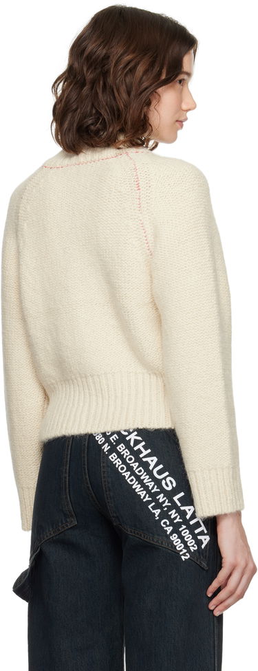 Sweater Eckhaus Latta Eckhaus Latta Fisherman's Bomber Cardigan Hvid | 8264-EL-PF25-EG -, 2