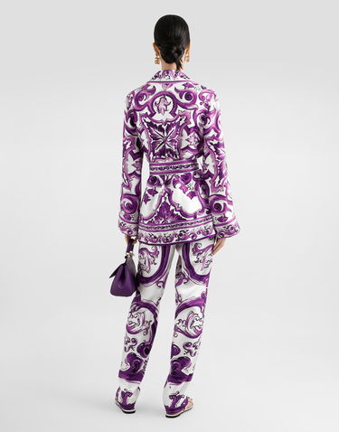 Jakke Dolce & Gabbana Dolce & Gabbana Majolica-Print Twill Jacket Lilla | F5Q03THI1TKIP3TN, 2