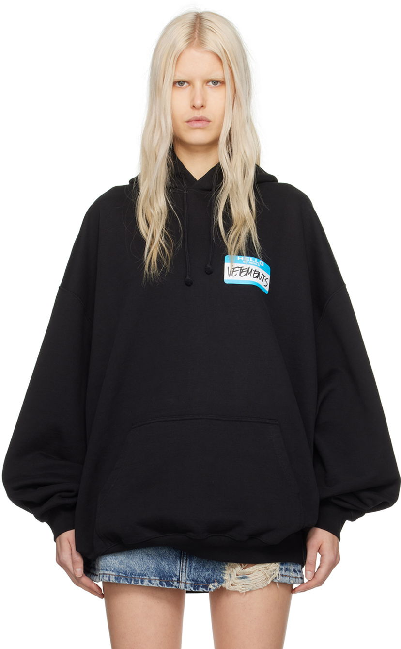 Sweatshirt VETEMENTS 'My Name Is' Hoodie Sort | UE64HD900B