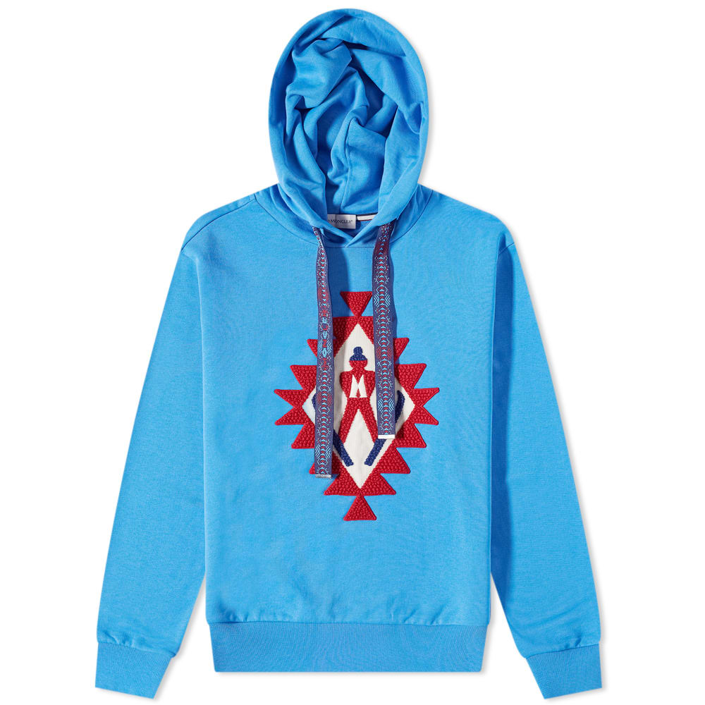 Sweatshirt Moncler Navajo Emroidered Popover Hoodie Blå | 8G000-14-809KR-725, 0