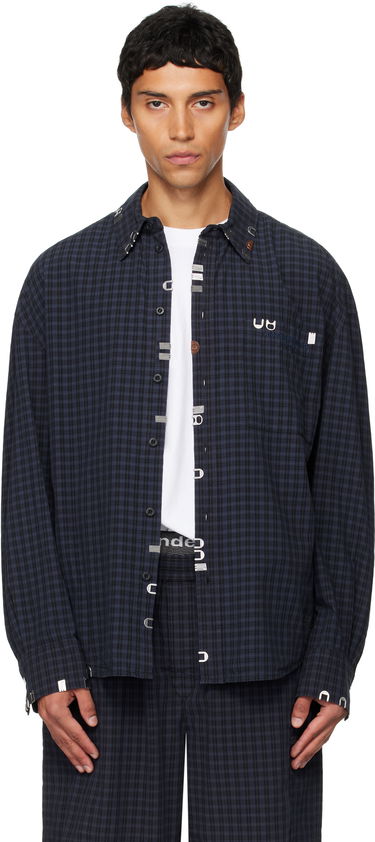 Skjorte Alexander Wang Alexander Wang Boxy Check Shirt Mørkeblå | 6WC3251093, 0