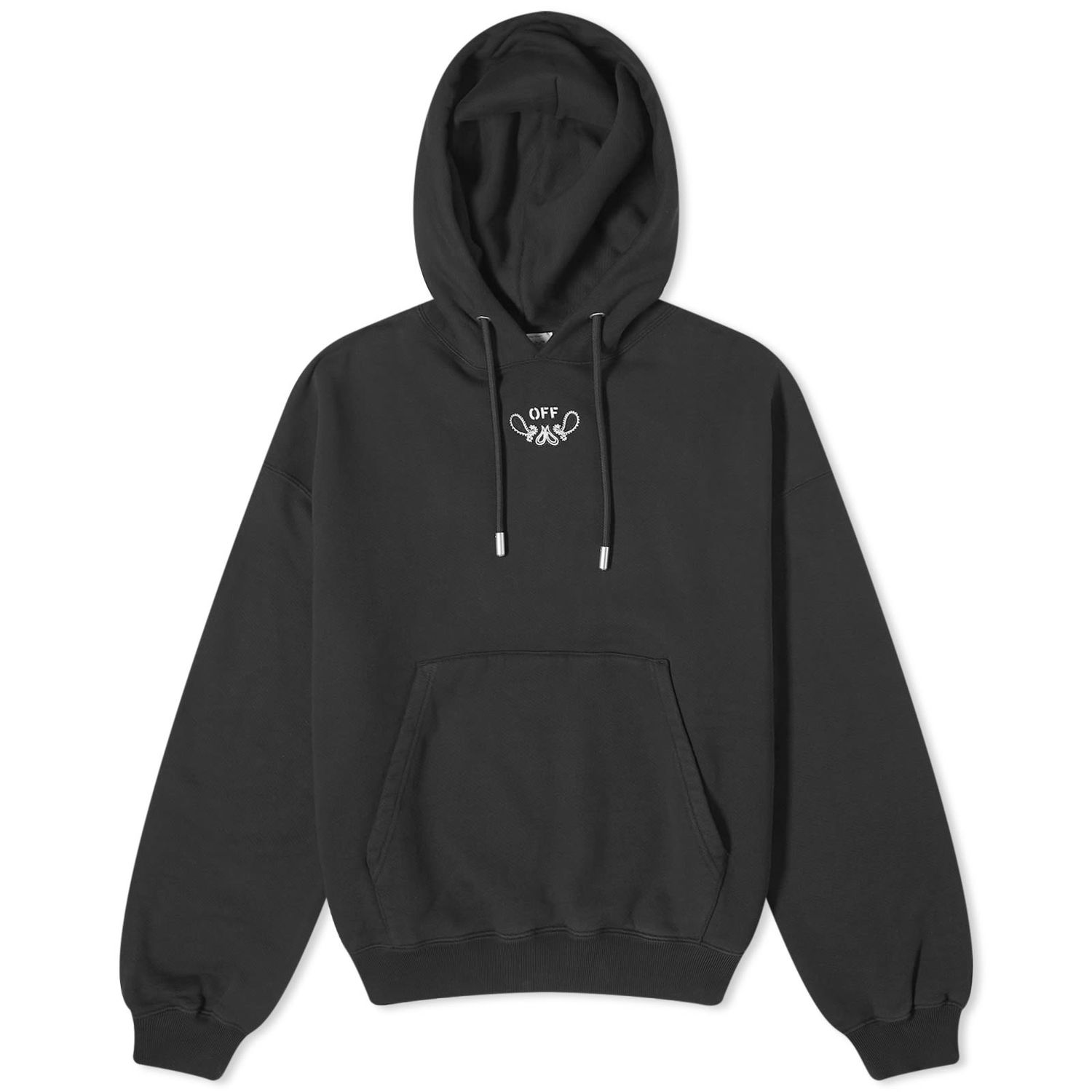 Sweatshirt Off-White Bandana Half Arrow Popover Hoodie Sort | OMBB118S24FLE0011001, 0