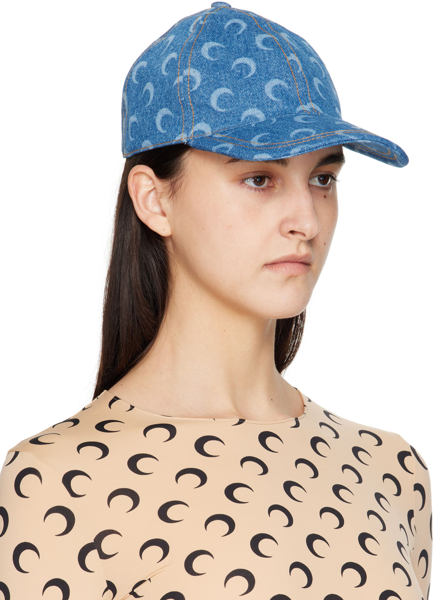 Kasket Marine Serre Marine Serre Moon Denim Baseball Cap Blå | UHG048A CDEN0002, 1
