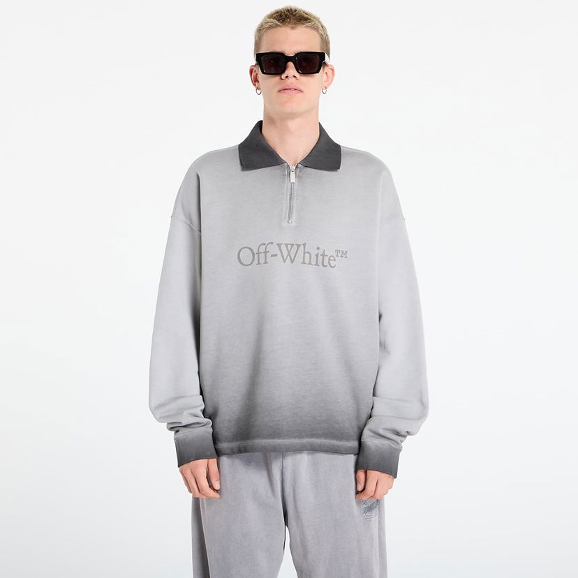 Sweatshirt Off-White Off-White Laundry Fleece Polo Sweatshirt Grå | OMAD00NF25FLE0061212