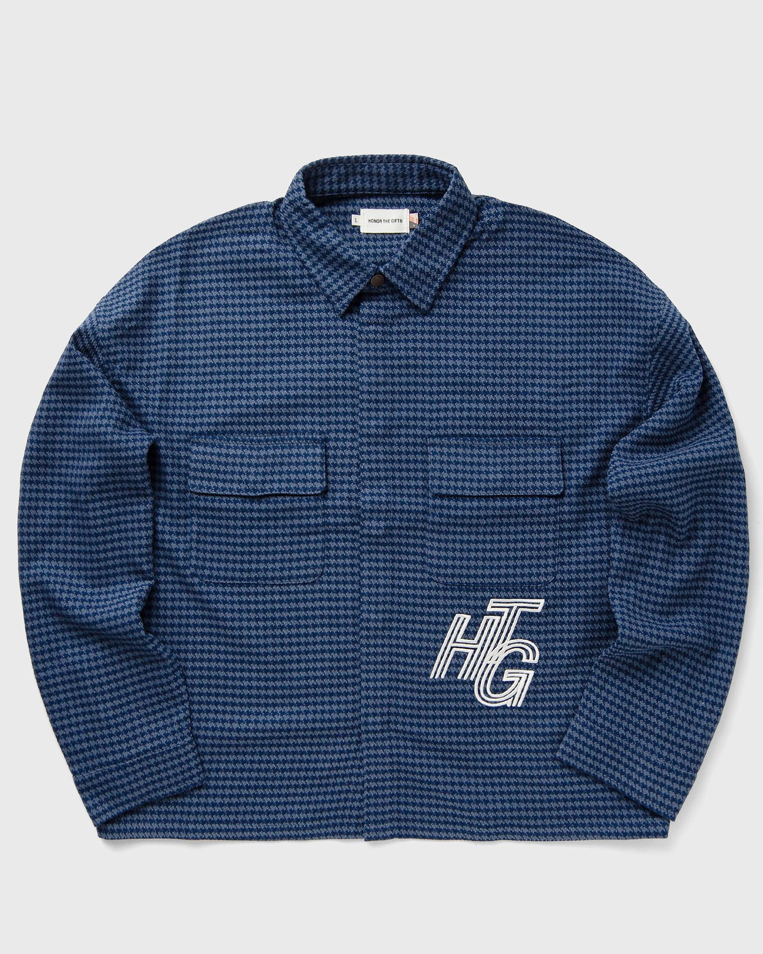 Skjorte Honor The Gift Houndstooth Overshirt Blå | HTG240460-NAVY, 0