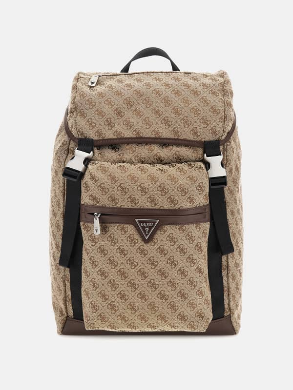 Rygsæk GUESS Vezzola Jacquard 4G Logo Backpack Brun | HMVZLJP4190, 0