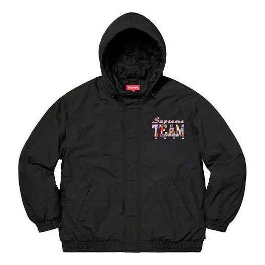 Vindjakke Supreme Super Team Puffy Jacket Sort | SUP-SS20-489
