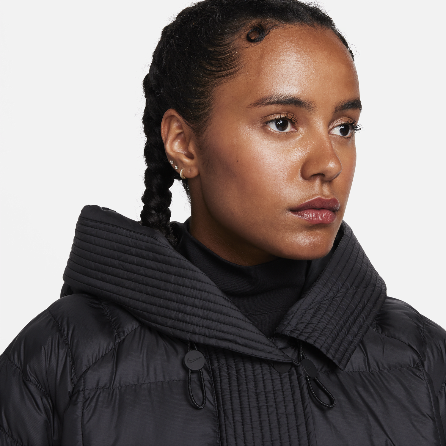 Puffer jakke Nike Sportswear Swoosh Puffer PrimaLoft® Therma-FIT Oversized Hooded Jacket Sort | FB8729-010, 1