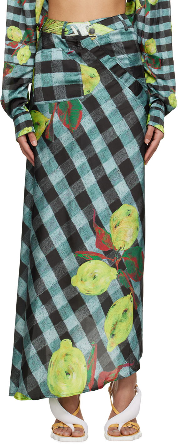 Nederdel Ottolinger Ottolinger Lemon Gingham Maxi Skirt Flerfarvet | 1100904