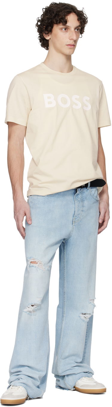 T-shirt BOSS BOSS Cotton-Jersey Logo T-Shirt Beige | 50495742, 3