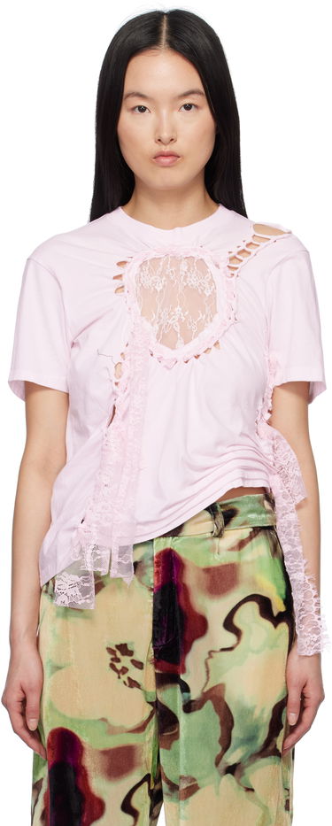 T-shirt Collina Strada Collina Strada Lace Heart Nash T-Shirt Lyserød | XX3051, 0