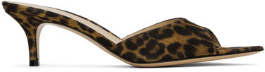 Tilbehør Gianvito Rossi Gianvito Rossi Elle 55 Suede Leopard Print Mules Brun | G15110.55RIC.CMD, 0