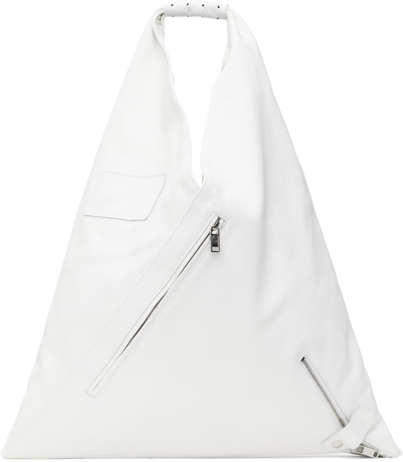 Håndtaske Maison Margiela MM6 Maison Margiela Classic Medium Triangle Tote Bag Hvid | S54WD0039 P8429