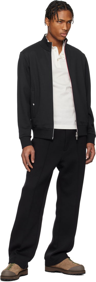 Jakke Moncler Moncler Tricolor-Trimmed Cotton Zip-Up Sweatshirt Sort | K10918G00072809KR, 4