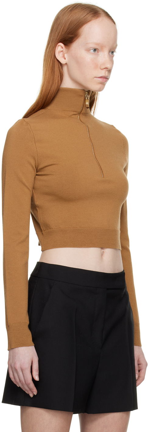Sweater Max Mara Max Mara Balbo Cropped Mock Neck Sweater Brun | 2313611031600 13611031, 1