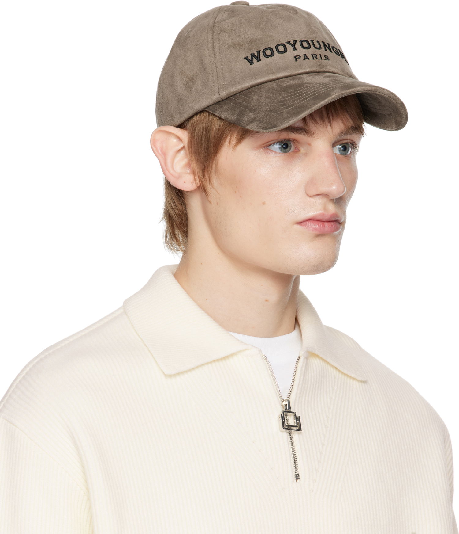 Kasket WOOYOUNGMI Faux Suede Ball Cap Grå | W243AC52, 1