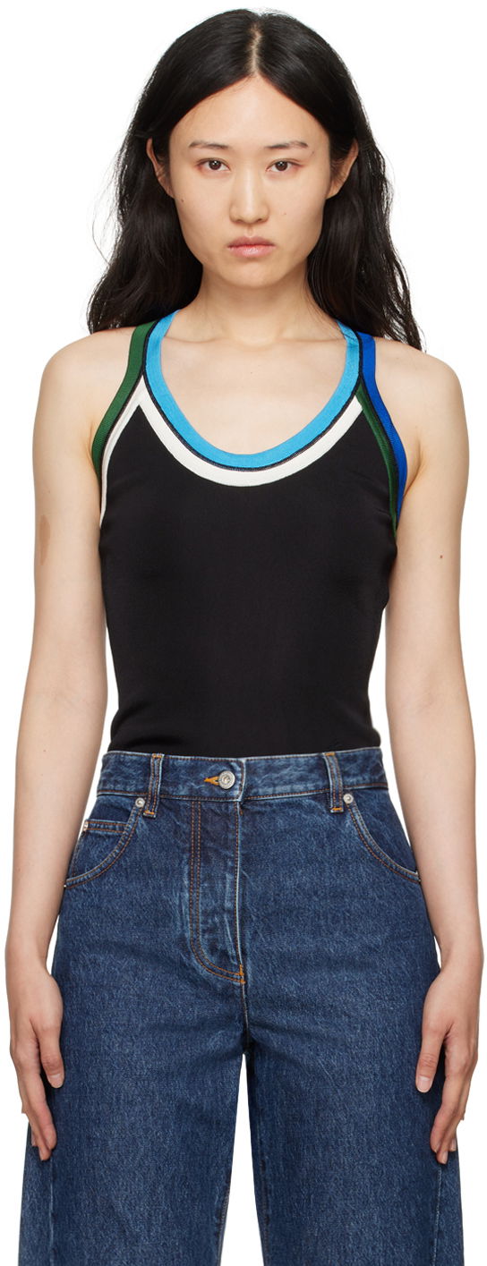 Tanktop FERRAGAMO Contrasting Trim Tank Top Sort | 112787 - 776049