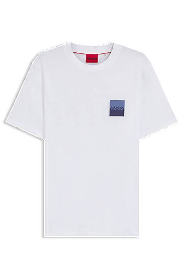 T-shirt BOSS HUGO Men's T-Shirt with Split Logo Hvid | 50544458