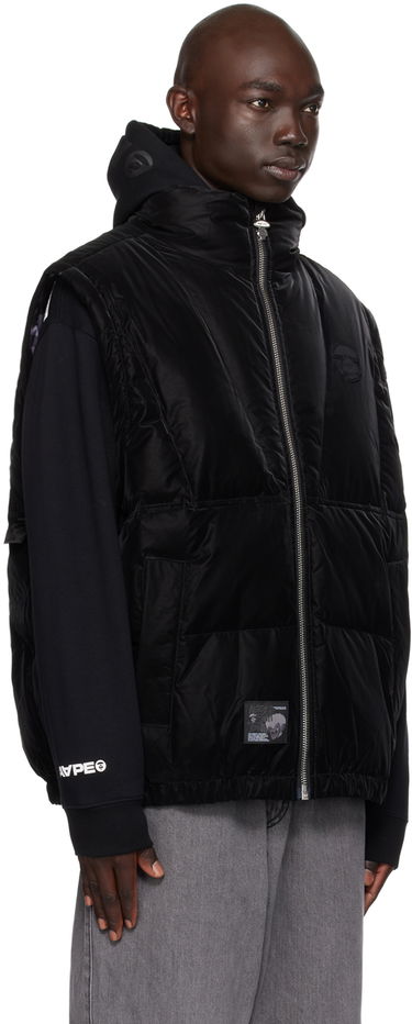 Puffer jakke AAPE by A Bathing Ape AAPE by A Bathing Ape Convertible Down Jacket Sort | AAPDNM7603XXLBKX, 3
