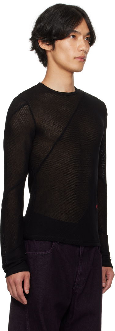 T-shirt Eckhaus Latta Eckhaus Latta Spiral Long Sleeve T-Shirt Sort | 1107-EL-PF25-J, 1