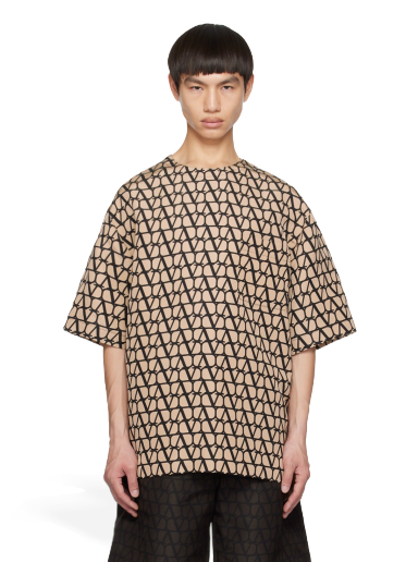 T-shirt Valentino Printed T-Shirt Beige | 2V0CJI209D0