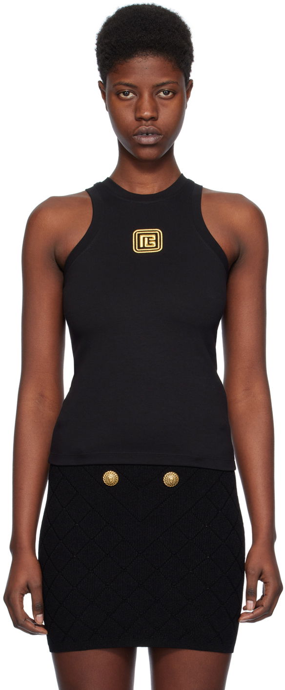 Tanktop Balmain 'PB' Tank Top Sort | CF1EB045BC49